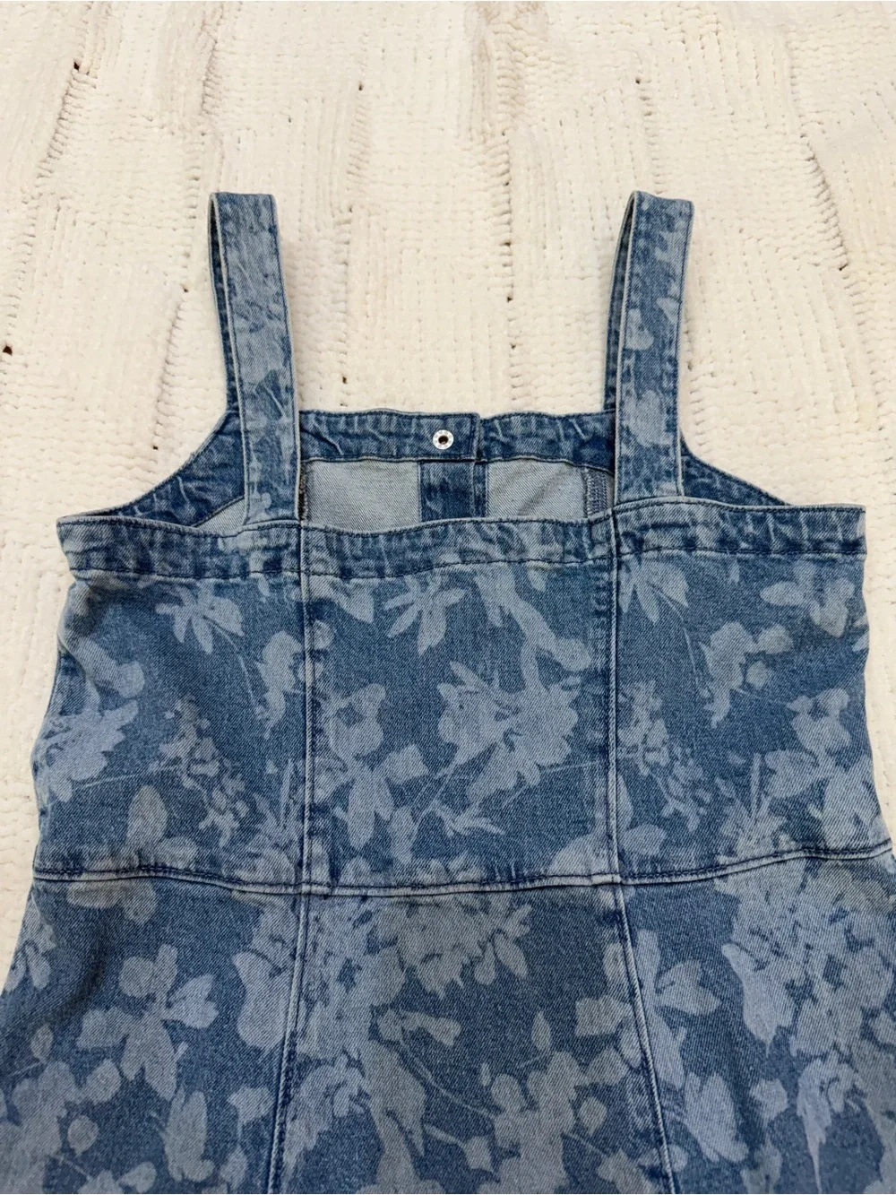 GAP Kids Floral Denim Button Front Dress Blue XXL 14-16 Sleeveless